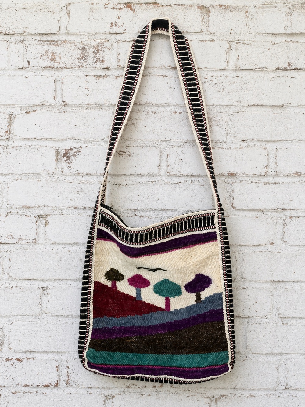 Vintage Late 1970s Southwestern Woven Crossbody Bag